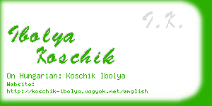 ibolya koschik business card